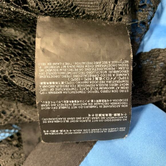 BALENCIAGA Size S Black Blue Polyester Blend Lace Sleeveless Shirt - Picture 9 of 9